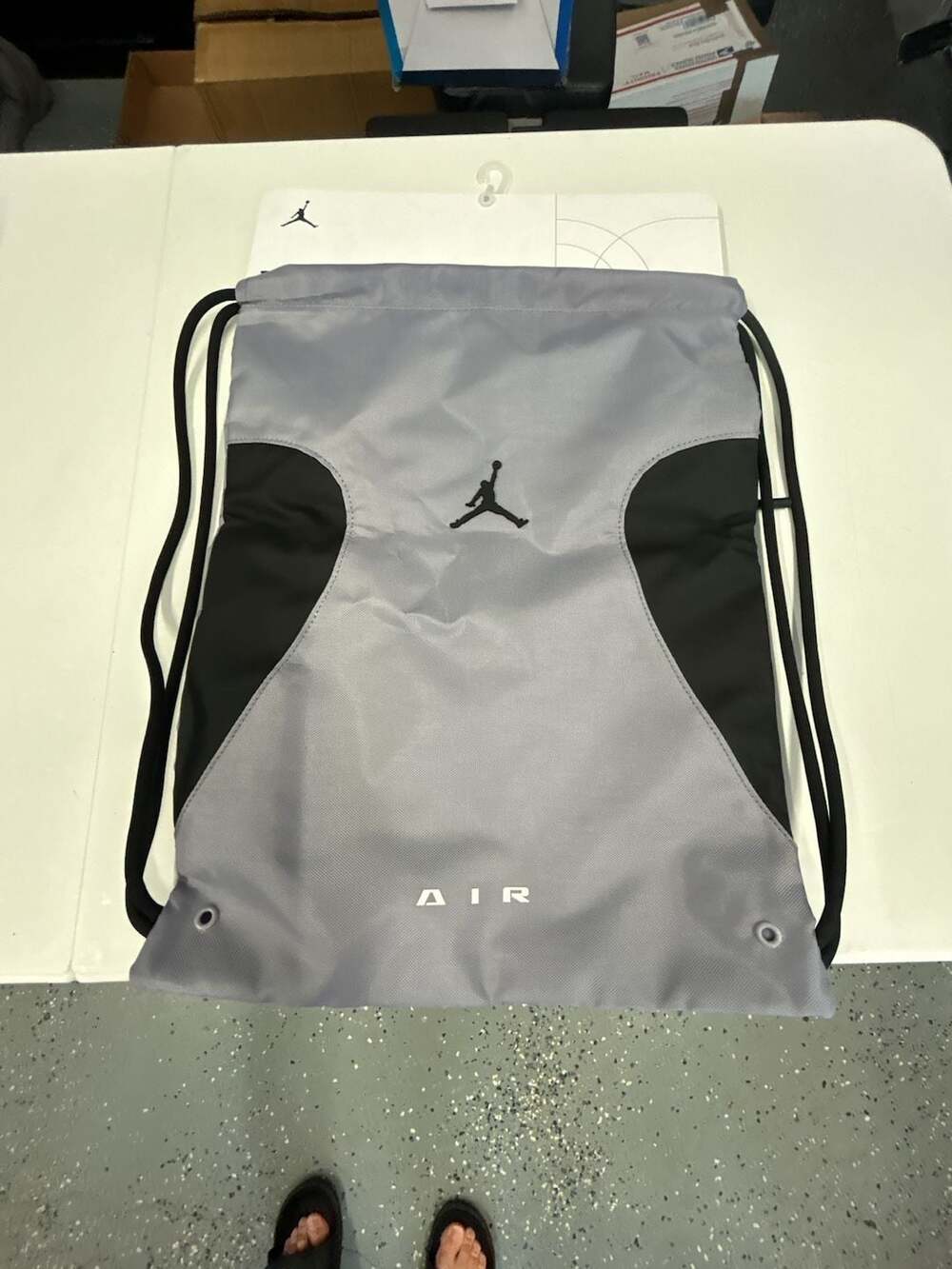 Jordan Jumpman Air Cement Grey Drawstring Gym Sack Bag